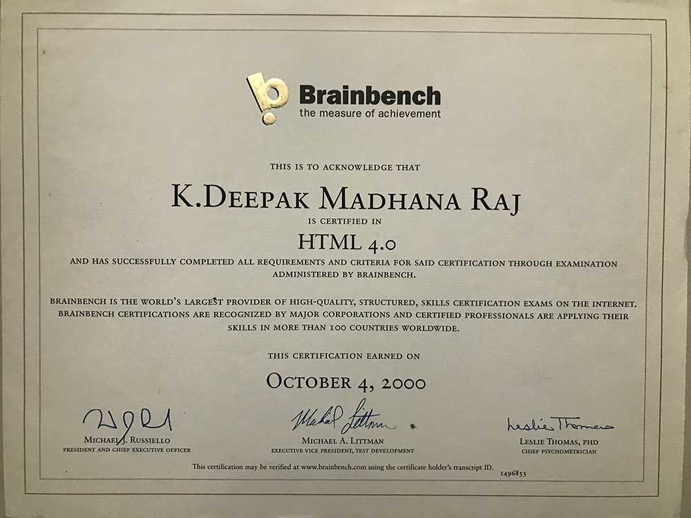 HTML Brainbench